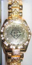 Gold Iced-Out Pimp Watch