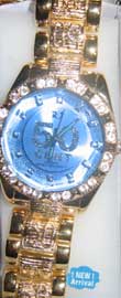 Gold Iced-Out Pimp Watch