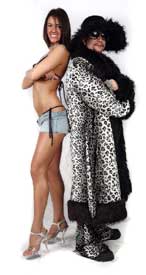 Pimpdaddy&reg; Premium Pimp Suits - Snow Leopard Valboa w/Black Fur Pimp Suit  [SOLD OUT]