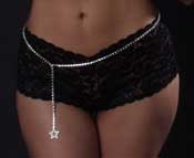 Ladies Rhinestone Star Belly Chain