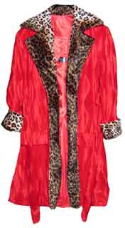 Pimpdaddy&reg; Pimp Suits - Red w/Leopard Valboa Trim Pimp Suit  [SOLD OUT]