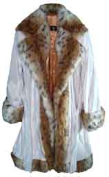 Pimpdaddy&reg; Premium Pimp Suits - White Valboa w/Spotted Lion Fur Pimp Suit [SOLD OUT]