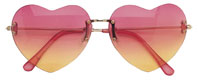 Ladies Pink & Yellow Heart Glasses