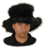 Pimp Hat - Fur Bucket (Black Base/Black Trim)  [SOLD OUT]
