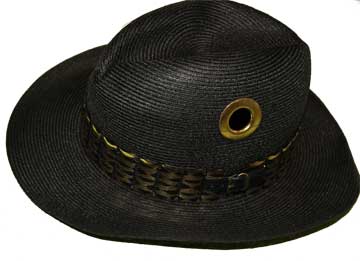 Real 70s Straw Fedora - Black