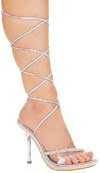 Ladies 4 Inch Rhinestone Sandal with Leg Wrap