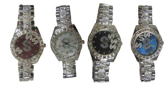 Floating $$$ Iced Out Watch RED