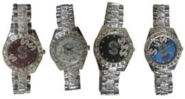 Floating $$$ Iced Out Watch RED
