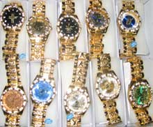 Gold Iced-Out Cross Pimp Watch