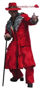 Pimp Suit - Red w/Zebra Valboa Basic & Hat [RUNNING LOW]