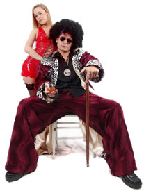 Pimpdaddy&reg; Pimp Suits - Plum w/Snow Leopard Valboa Trim Pimp Suit  !!!One Left!!!