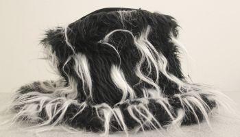 Black and White Shaggy Spots Hat