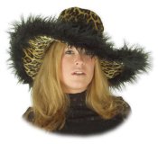 Pimp Hat - Leopard w/Black Fur Trim