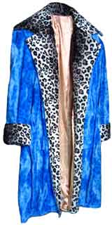 Pimpdaddy&reg; Limited Pimp Suits - Blue Leopard w/Snow Leopard Valboa Trim Pimp Suit   [SOLD OUT]