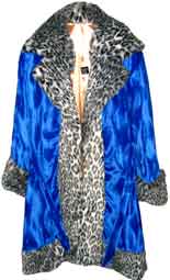 Pimpdaddy&reg; Premium Pimp Suits - Blue Valboa w/Snow Leopard Fur Pimp Suit