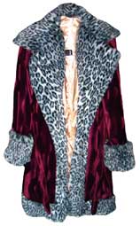 Pimpdaddy&reg; Premium Pimp Suits - Plum Valboa w/Snow Leopard Fur Pimp Suit   [SOLD OUT]